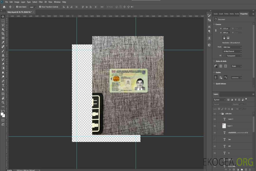 Photolook d'identité de Lituanie AVANT template Photolook d'identité de Lituanie AVANT template